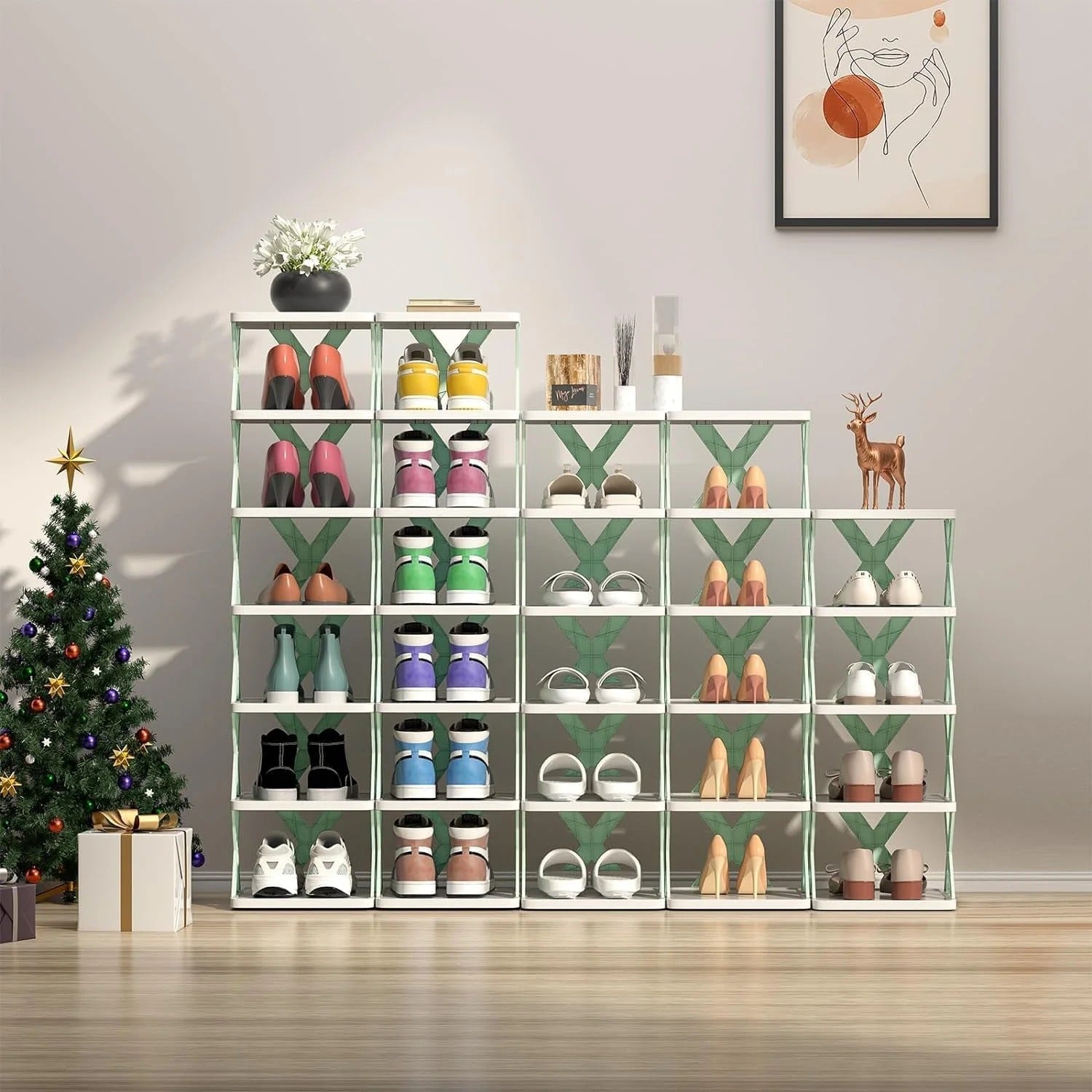 X-Shaped Shoe Rack
