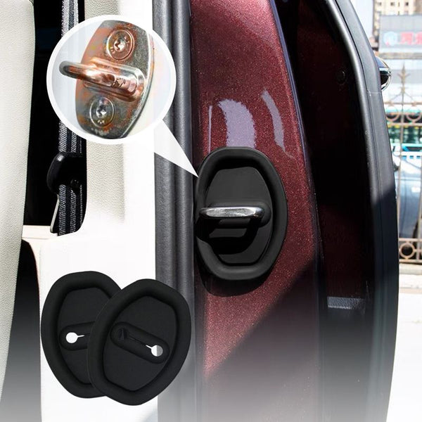 💥 Car Door Lock Silicone Covers - Soundproofing Pads for Quiet Rides 4-Pieces Set