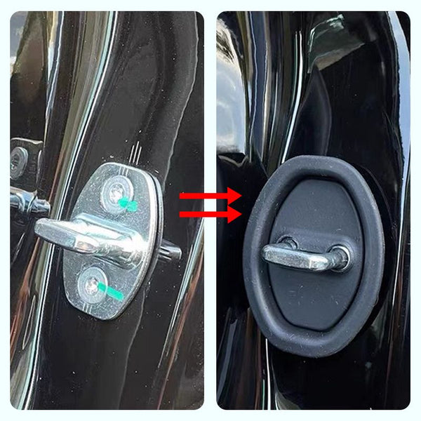 💥 Car Door Lock Silicone Covers - Soundproofing Pads for Quiet Rides 4-Pieces Set